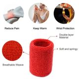 10 cái 8x8cm Phụ nữ Đàn ông Màu trơn Cotton Sport Sweatband Brace Wraps Guards (Màu đỏ) 