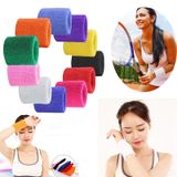  10 cái 8x8cm Phụ nữ Đàn ông Màu trơn Cotton Sport Sweatband Brace Wraps Guards (Màu đỏ) 