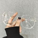  Văn học Retro Chống ánh sáng xanh Kính khung Khung đa giác ánh sáng Kính mắt ống kính phẳng (Trắng trong) 