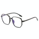  Văn học Retro Chống ánh sáng xanh Kính khung Khung đa giác ánh sáng Kính mắt ống kính phẳng (Trắng trong) 