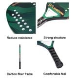  CAMEWIN Sợi thủy tinh + Vợt tennis bãi biển Carbon có túi đựng (Màu xanh lá cây) 