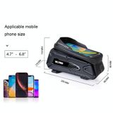  WILD MAN M30 1L Hard Shell Mountain Bike Front Beam Bag TPU Touch Screen Thiết bị đi xe đạp Túi (Đen đỏ) 
