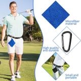  Khăn lau bóng golf Khăn ướt và khô đã qua sử dụng Khăn lau sân golf có móc (Màu xanh da trời) 