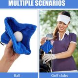  Khăn lau bóng golf Khăn ướt và khô đã qua sử dụng Khăn lau sân golf có móc (Màu xanh da trời) 
