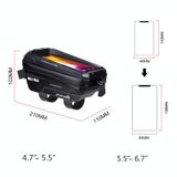  WILD MAN MS66 1.2L EVA Hard Shell Xe đạp Front Beam Bag Xe đạp Màn hình cảm ứng Túi điện thoại (Màu đen) 