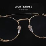  Kính râm kim loại hình tròn Retro Kính chống tia cực tím Unisex Design (Bạc + Bạc) 