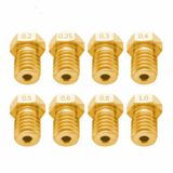  8 PCS Phụ kiện máy in 3D Bugatti E3D-V5 Vòi phun V6 M6 Vật liệu tiêu hao Sợi chỉ nóng, Kích thước: 1,75 / 0,2mm 