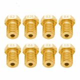  8 PCS Phụ kiện máy in 3D Bugatti E3D-V5 Vòi phun V6 M6 Vật tư tiêu hao chỉ có Đầu phun nóng, Kích thước: 1,75 / 0,25mm 