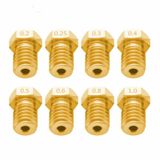  8 PCS Phụ kiện máy in 3D Bugatti E3D-V5 Đầu phun V6 M6 Vật liệu tiêu hao Đầu phun nóng, Kích thước: 1,75 / 0,8mm 