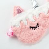  2 PCS Gradient Colorful Plush Eye Mask Travel Shading Sleep Aid Eye Mask (White Pink Unicorn) 