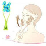  Bằng tay Roller Face Massager Dụng cụ làm đẹp khuôn mặt Dụng cụ đôi cằm (Màu xanh) 