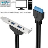  50CM USB3.0 PCI phía sau Vách ngăn Dòng có chiều cao đầy đủ Khung gầm tự làm với cáp chuyển 20 chân tai (Đen) 