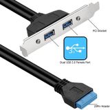  50CM USB3.0 PCI phía sau Vách ngăn Dòng có chiều cao đầy đủ Khung gầm tự làm với cáp chuyển 20 chân tai (Đen) 