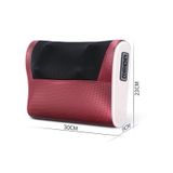  Gối Massage Cột Sống Cổ Thắt Lưng Đệm Massage Điện Đa Chức Năng, Loại phích cắm: Cắm AU (Trắng Đỏ) 