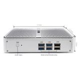  HYSTOU H2 Hệ thống Windows / Linux Mini PC, Intel Core I5-7267U Dual Core Four Threads lên đến 3,50GHz, Hỗ trợ mSATA 3.0, 4GB RAM DDR3 + 256GB SSD (Trắng) 