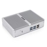  HYSTOU H2 Hệ thống Windows / Linux Mini PC, Intel Core I5-7267U Dual Core Four Threads lên đến 3,50GHz, Hỗ trợ mSATA 3.0, 4GB RAM DDR3 + 256GB SSD (Trắng) 