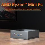  Máy tính mini MN37 Barebone, CPU AMD Ryzen 7 3750H, Không RAM+Ổ cứng, Hỗ trợ 3 màn hình xuất (Xám bạc) 