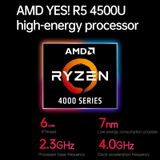  Máy tính mini MN45 Barebone, CPU AMD Ryzen 5 4500U, Không có RAM + Đĩa cứng, Hỗ trợ 3 màn hình xuất (Màu đen) 