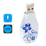  Mẫu sứ đơn giản màu xanh và trắng Máy ghi âm thanh di động Ổ USB, 8GB, Hỗ trợ phát lại nhạc 