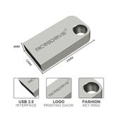  MicroDrive 64GB USB 2.0 Mini Đĩa kim loại bán nguyệt hình chữ U 