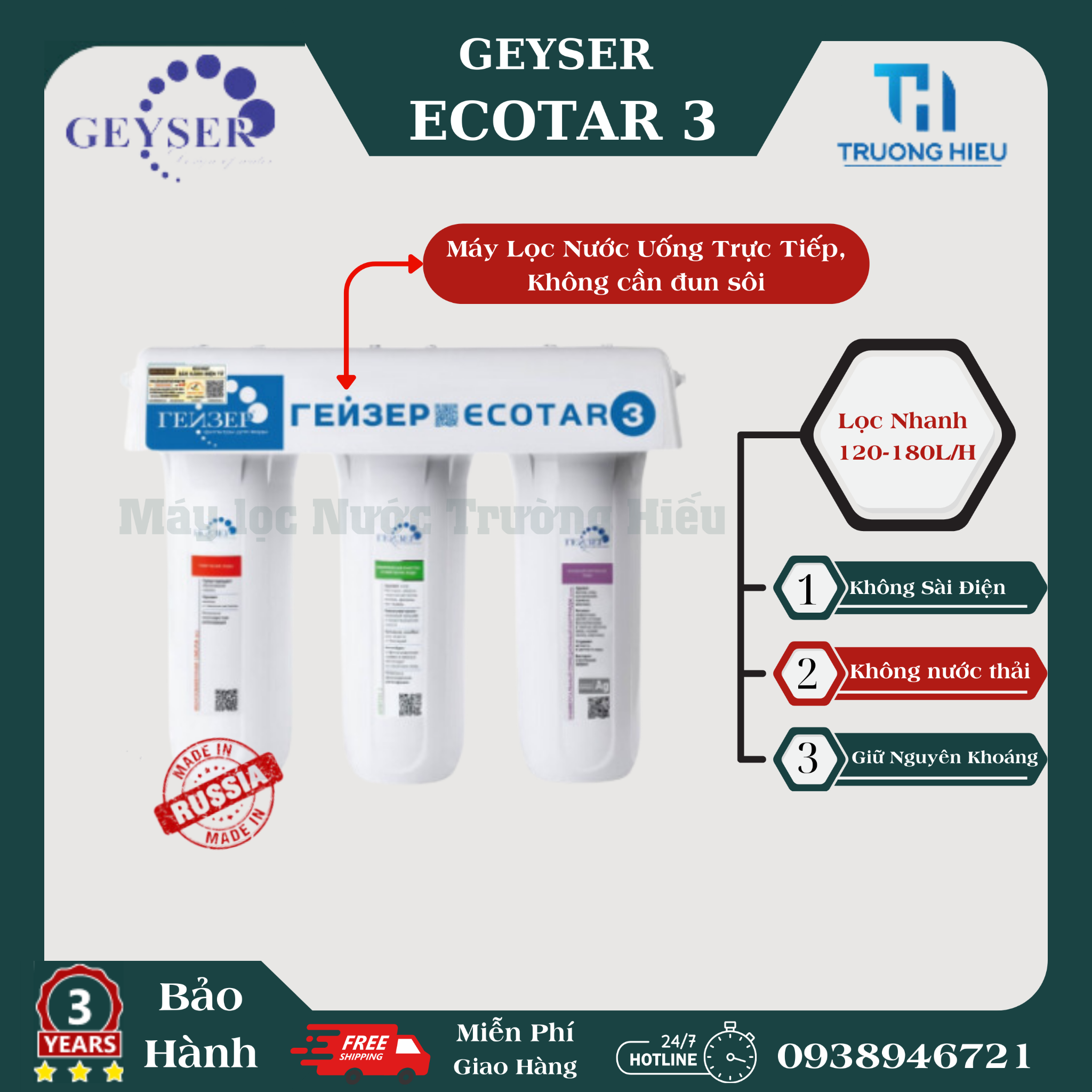 Máy lọc nước Nano Geyser Ecotar 3