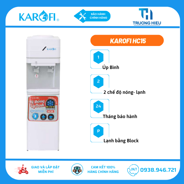 Cây Nước Nóng Lạnh Karofi HC15 (Úp Bình)