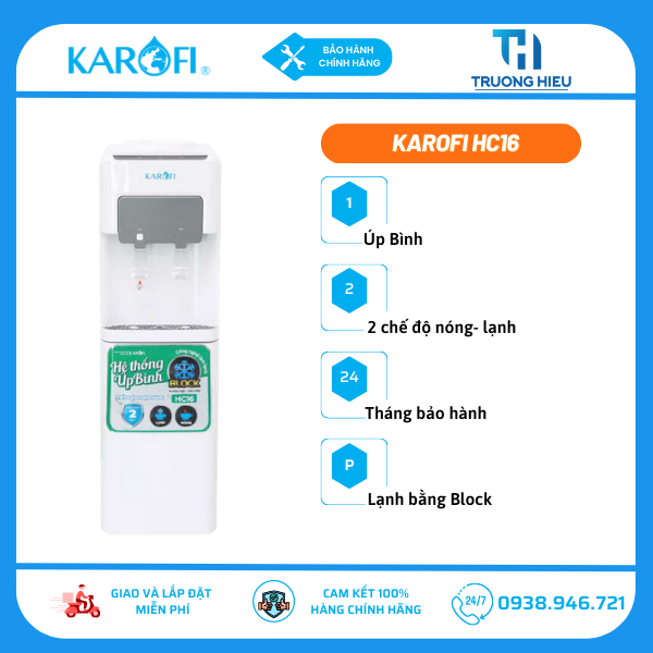 Cây Nước Nóng Lạnh Karofi HC16 (Úp Bình)