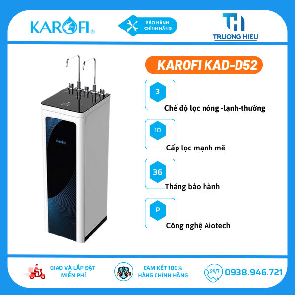 MÁY LỌC NƯỚC KAROFI KAD-D52 (Nóng-Lạnh-Nguội)