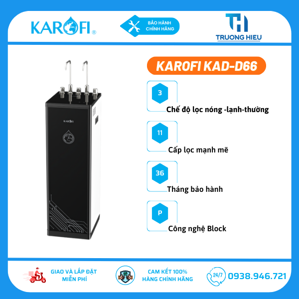 Máy Lọc Nước Nóng Lạnh Karofi KAD-D66