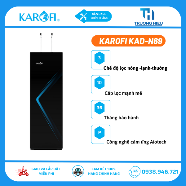 Máy lọc nước nóng lạnh Karofi KAD-N69