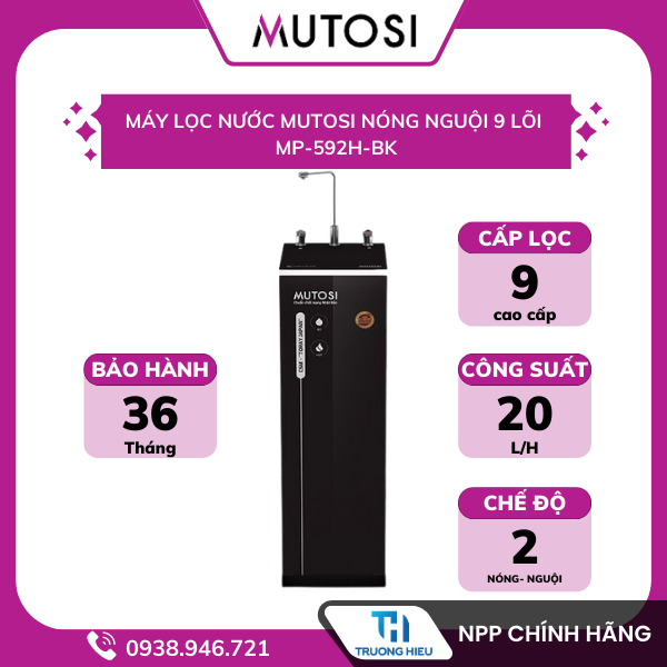 Máy lọc nước Mutosi Nóng Nguội 9 lõi MP-592H-BK