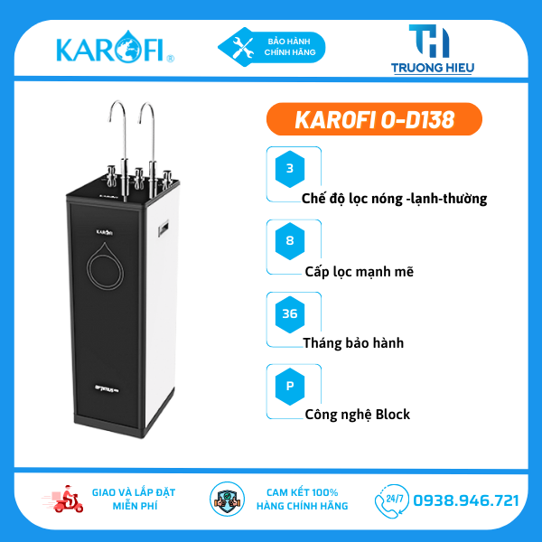 MÁY LỌC NƯỚC KAROFI OPTIMUS DUO O-D138 (Nóng-Lạnh-Nguội)