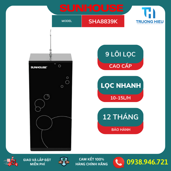 MÁY LỌC NƯỚC RO SUNHOUSE 9 LÕI SHA8839K