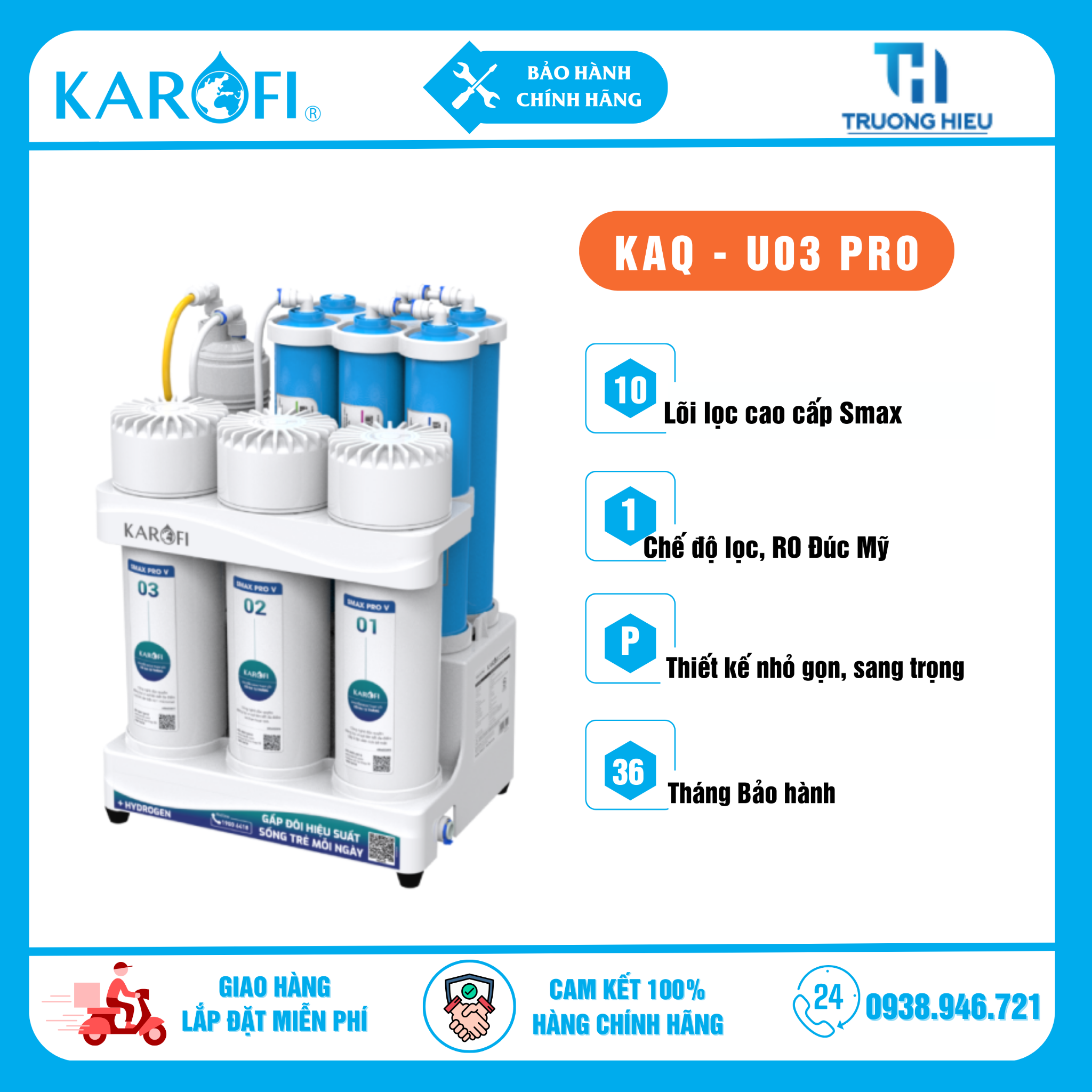 Máy Lọc Nước RO Để Gầm KAROFI KAQ-U03 PRO