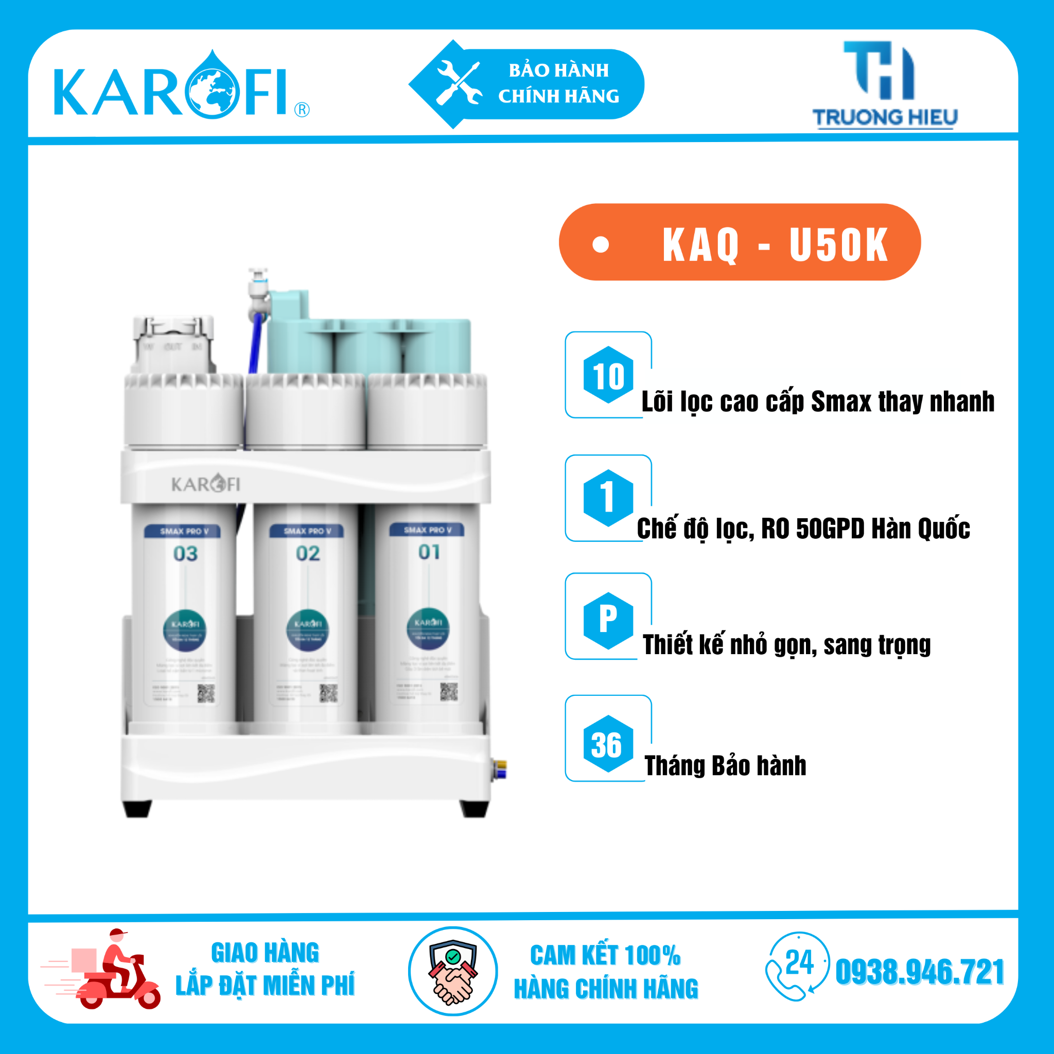 Máy Lọc Nước Để Gầm KAROFI KAQ-U50K