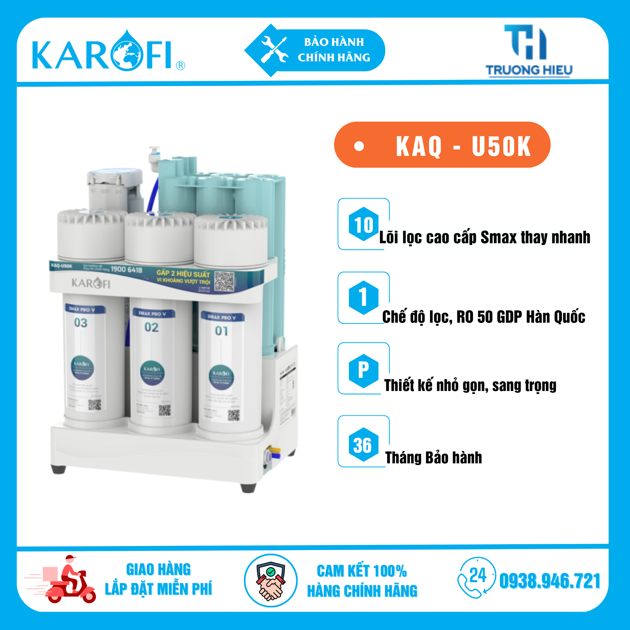 Máy Lọc Nước Để Gầm KAROFI KAQ-U50K