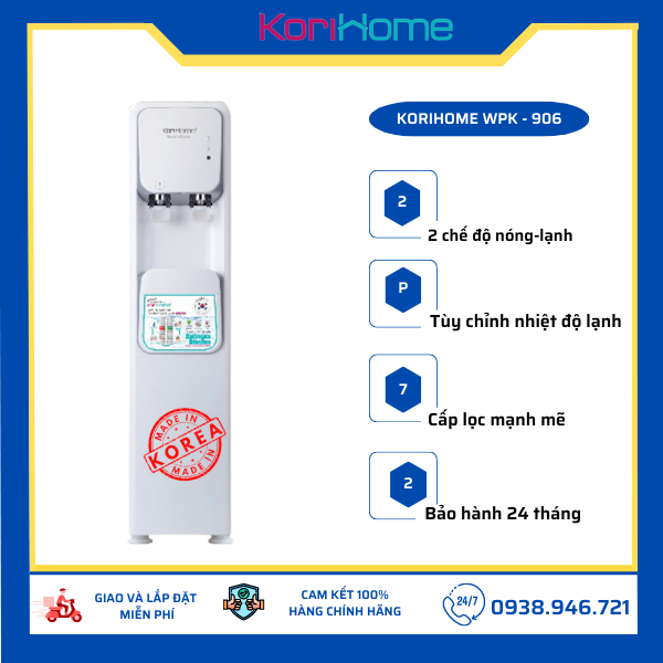 MÁY LỌC NƯỚC NÓNG LẠNH KORIHOME WPK-906