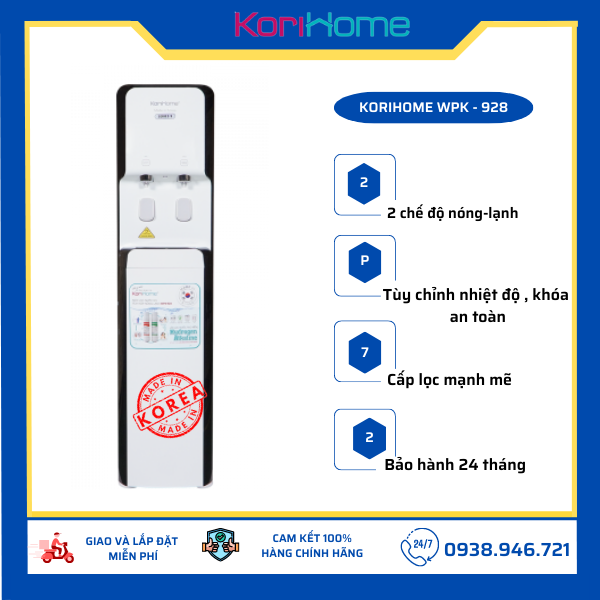 Máy Lọc Nước Nóng Lạnh Korihome WPK-928