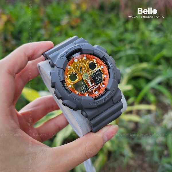  Casio G-Shock GA-100FL-8A - Uy tín từ 2009, Tem vàng chống giả, Bảo hành 5 năm, Pin miễn phí trọn đời 