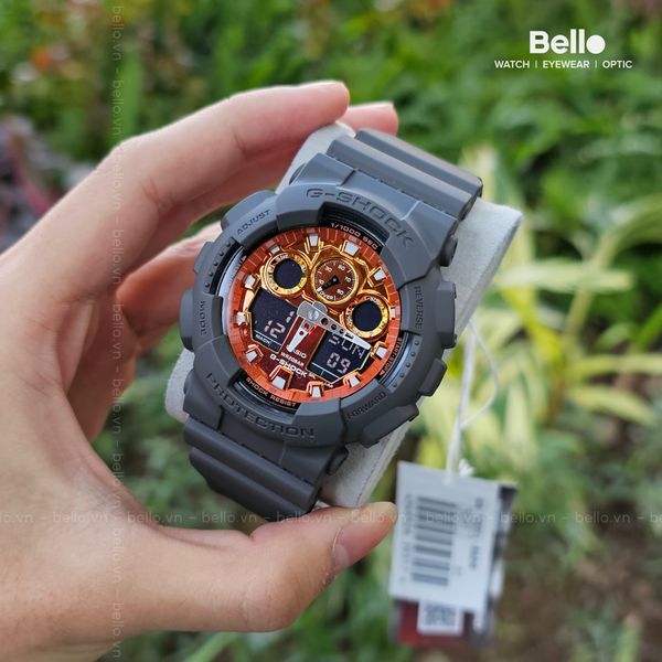  Casio G-Shock GA-100FL-8A - Uy tín từ 2009, Tem vàng chống giả, Bảo hành 5 năm, Pin miễn phí trọn đời 