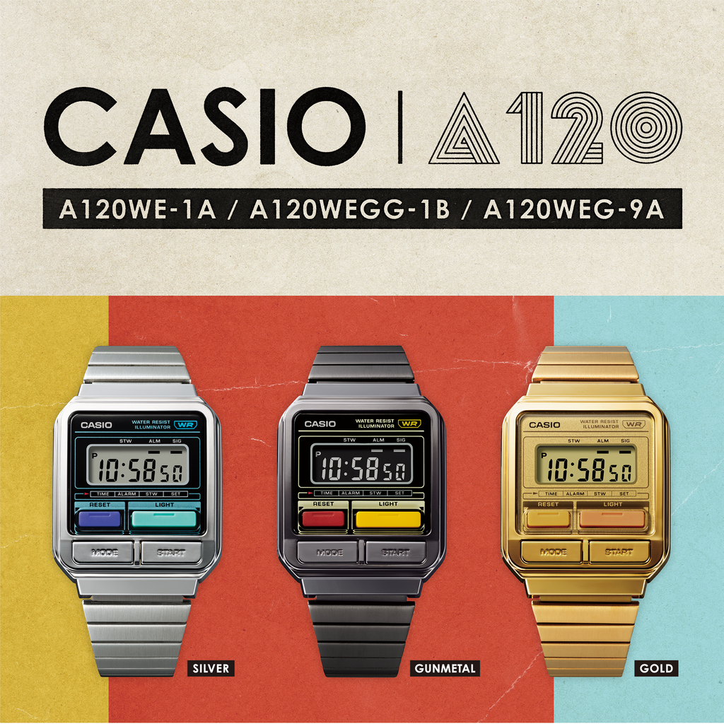  [Pin Miễn Phí Trọn Đời] A120WE-1A - Đồng hồ Casio - Tem vàng chống giả 