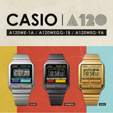  [Pin Miễn Phí Trọn Đời] A120WEGG-1B - Đồng hồ Casio - Tem vàng chống giả 