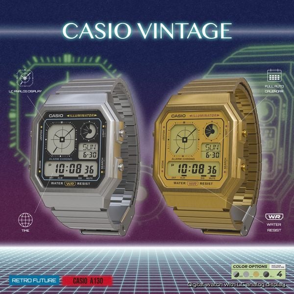  Casio A130WE-1A - Uy tín từ 2009, Tem vàng chống giả, Bảo hành 1 năm, Pin miễn phí trọn đời 