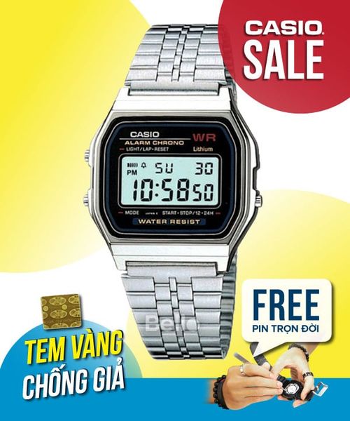  Casio A159W-N1DF - Uy tín từ 2009, Tem vàng chống giả, Bảo hành 1 năm, Pin miễn phí trọn đời 