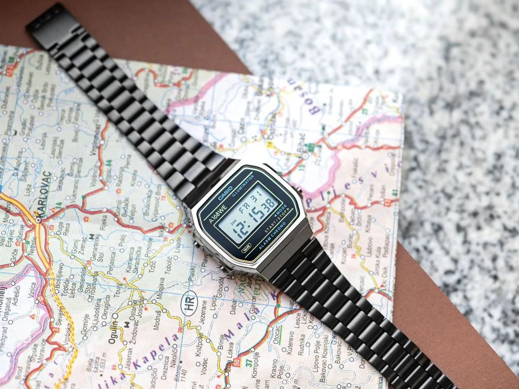  Casio A168WEHB-1A - Uy tín từ 2009, Tem vàng chống giả, Bảo hành 1 năm, Pin miễn phí trọn đời 