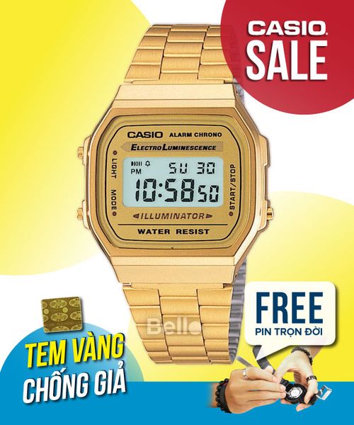  Casio A168WG-9WDF - Uy tín từ 2009, Tem vàng chống giả, Bảo hành 1 năm, Pin miễn phí trọn đời 