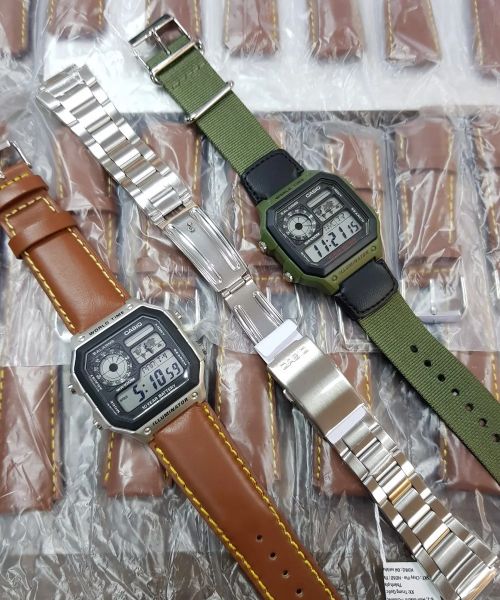  Casio AE-1200WHD-1A kèm dây da - Uy tín từ 2009, Tem vàng chống giả, Bảo hành 1 năm, Pin miễn phí trọn đời 