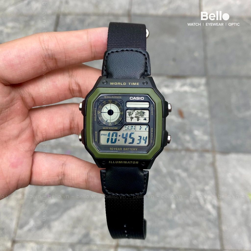  Casio AE-1200WHB-1BVDF - Uy tín từ 2009, Tem vàng chống giả, Bảo hành 1 năm, Pin miễn phí trọn đời 