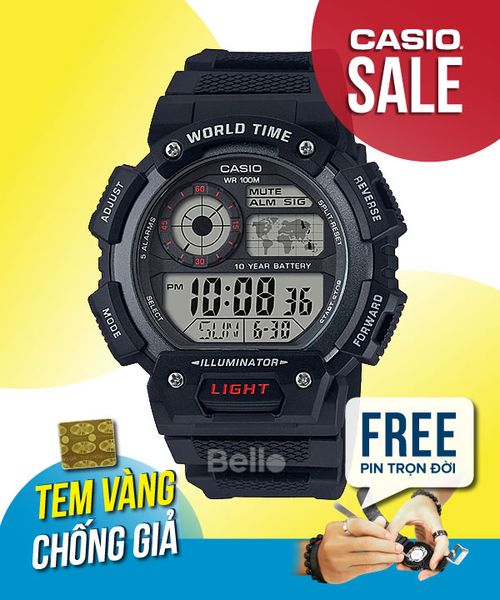  Casio AE-1400WH-1AVDF - Uy tín từ 2009, Tem vàng chống giả, Bảo hành 1 năm, Pin miễn phí trọn đời 
