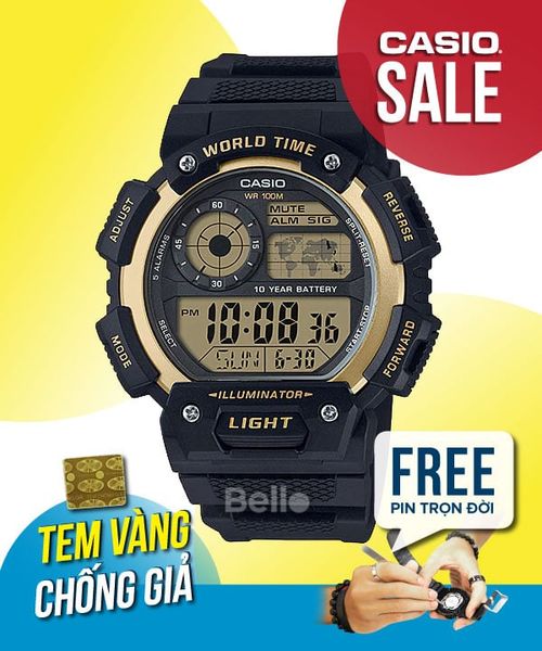  Casio AE-1400WH-9AVDF - Uy tín từ 2009, Tem vàng chống giả, Bảo hành 1 năm, Pin miễn phí trọn đời 